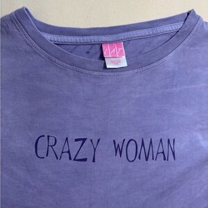 Purple "Crazy Woman" Graphic Tee 2XL
